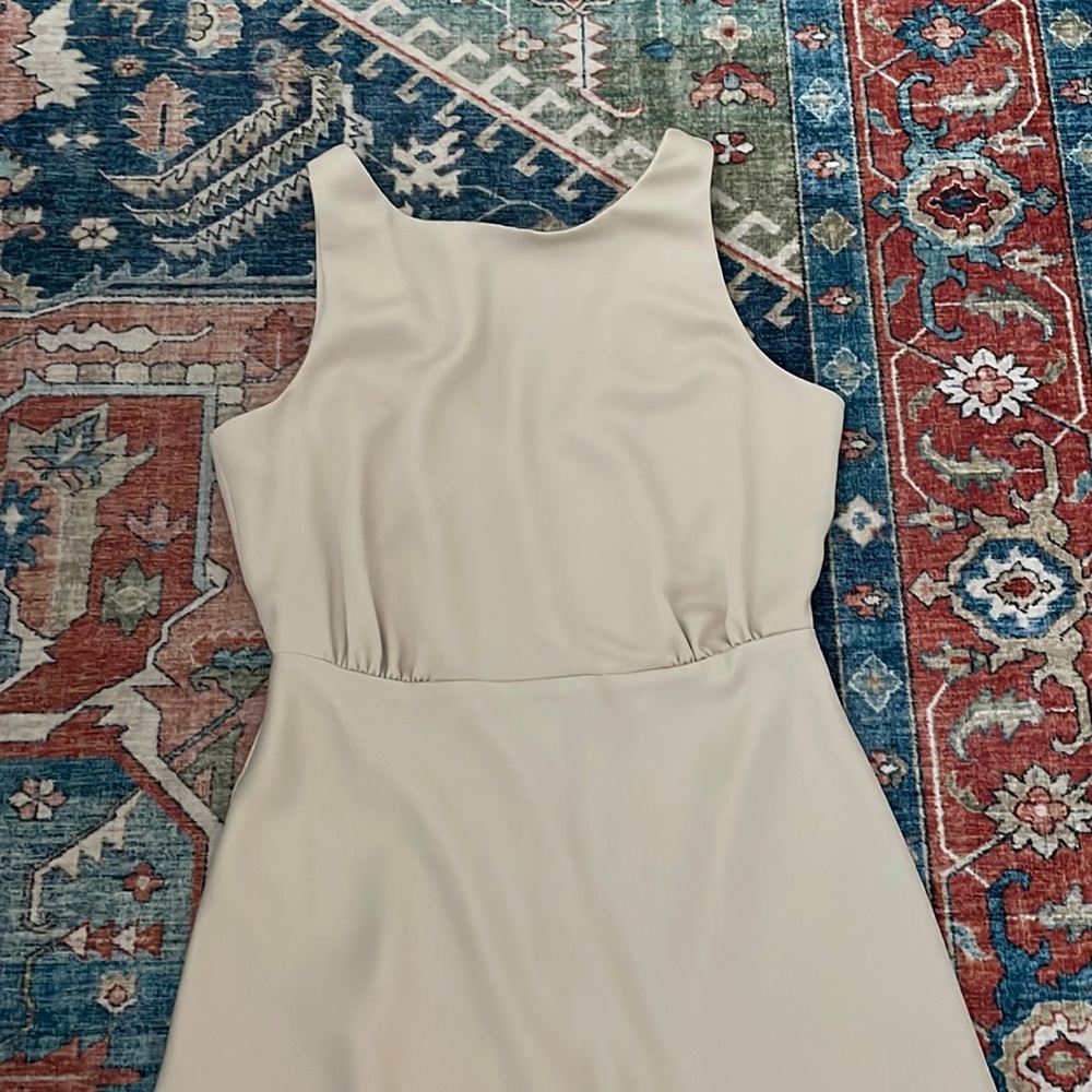 Beckett style Satin Charmeuse Champagne colored dress from BHLDN from Anthro!